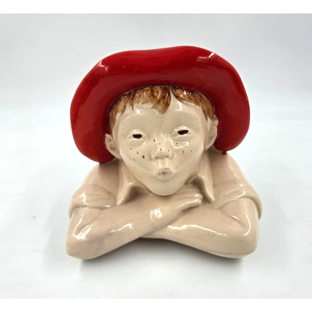 HULL POTTERY BAREFOOT BOY COOKIE JAR LID ONLY RARE - EXCELLENT CONDITION
